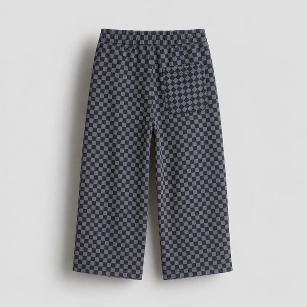 Unisex Gabardine Pants – Grey Checkered – back