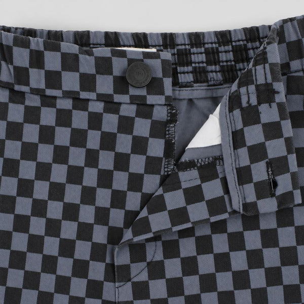 Unisex Gabardine Pants – Grey Checkered – close-up