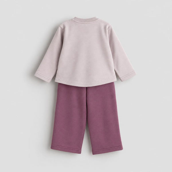 Girls Long-Sleeved Pajama – Dusty Pink with "Beauty Is In You" Print – back