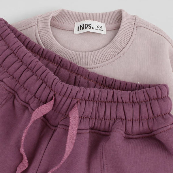 Girls Long-Sleeved Pajama – Dusty Pink with "Beauty Is In You" Print – close-up