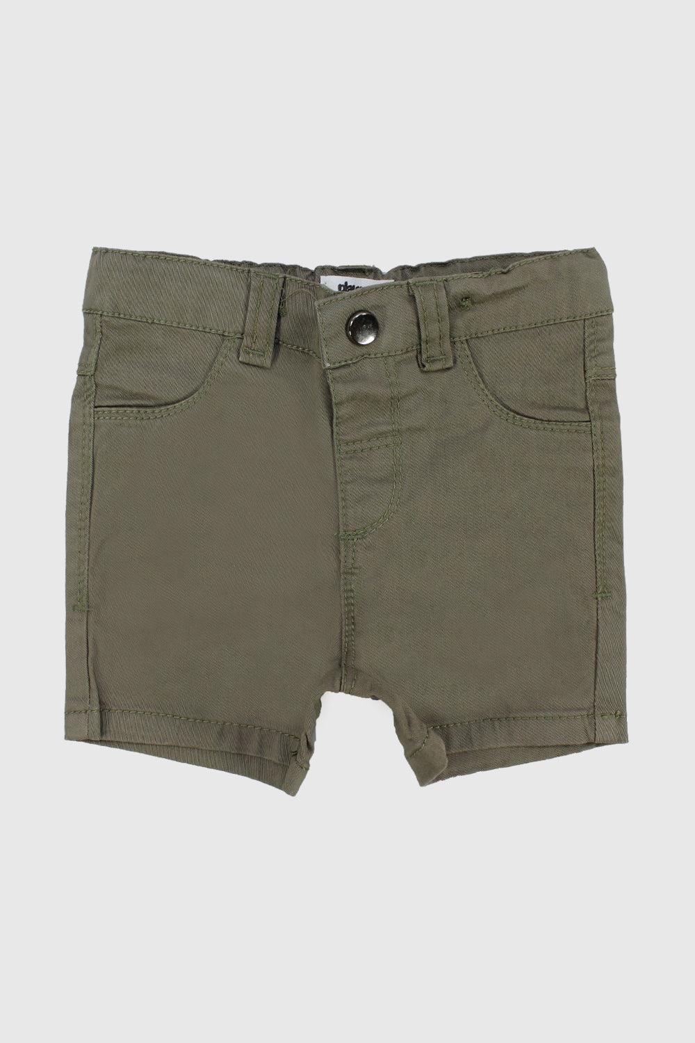 Olive Gabardine Shorts - Ourkids - Playmore