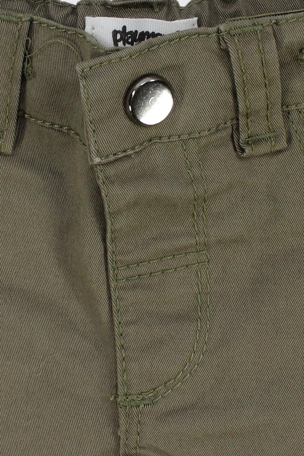 Olive Gabardine Shorts - Ourkids - Playmore