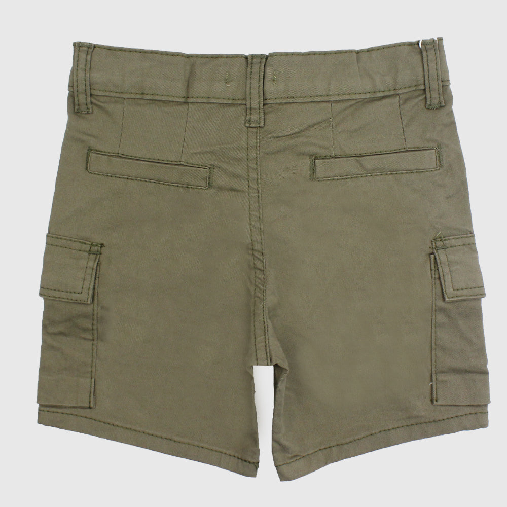 Olive Green Gabardine Shorts - Ourkids - Playmore