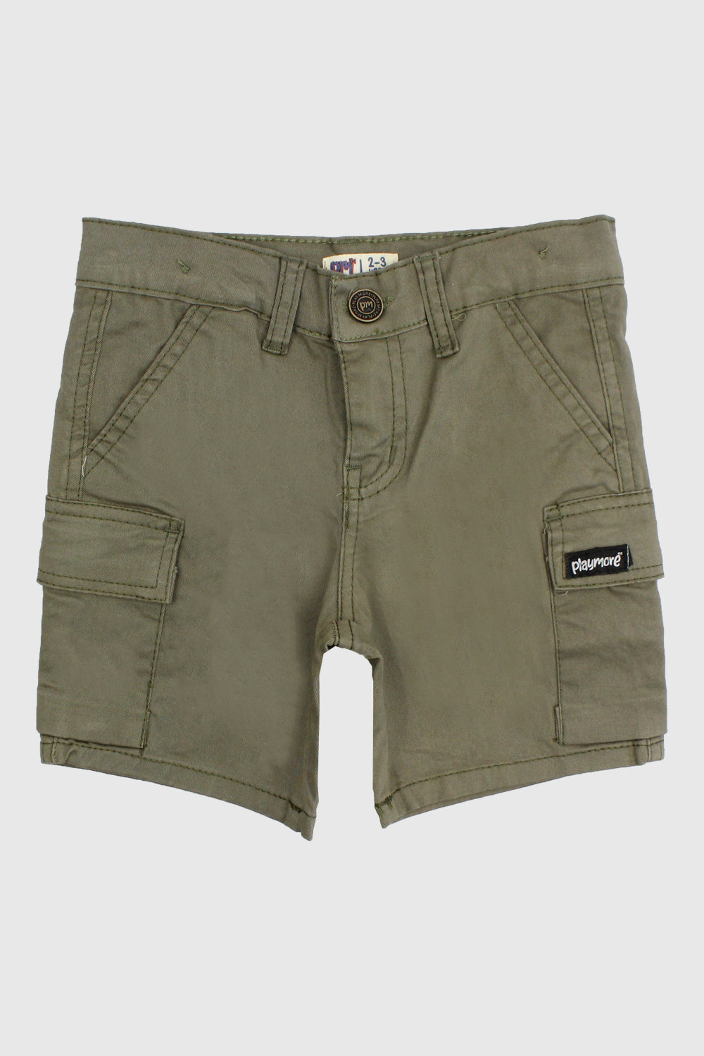 Olive Green Gabardine Shorts - Ourkids - Playmore