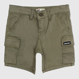 Olive Green Gabardine Shorts - Ourkids - Playmore