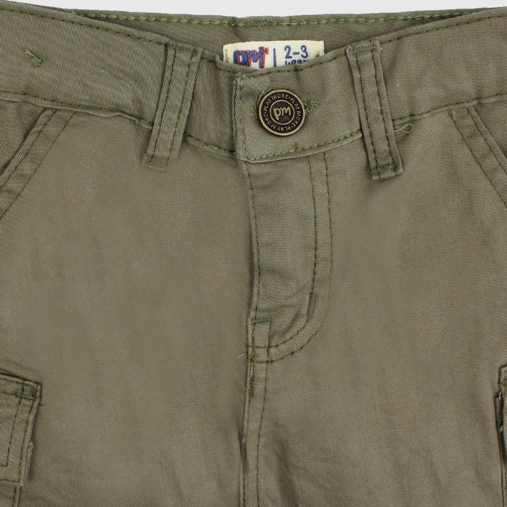 Olive Green Gabardine Shorts - Ourkids - Playmore