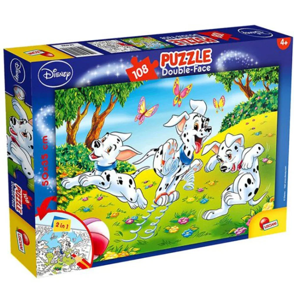 Lisciani 101 Dalmatian Double-Face Puzzle - 108 Pieces - Toys