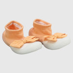 ORANGE BOW GRIPPER SLIPPER WINTER THICK COTTON BABY SOCKS - Ourkids - Bella Bambino