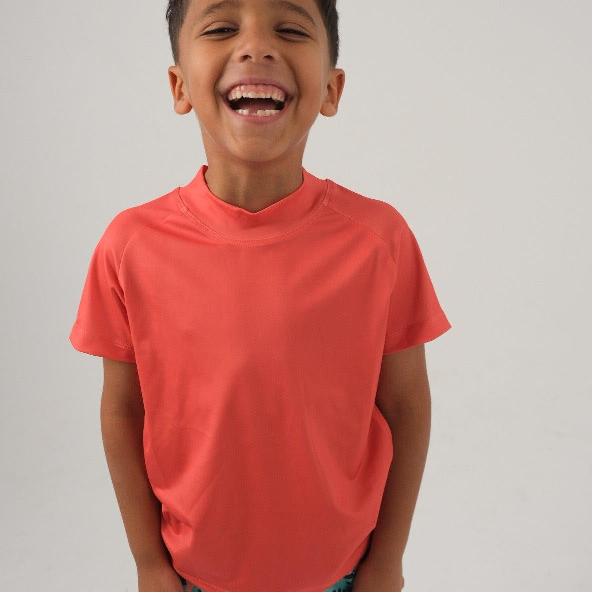 Orange Short-Sleeved Rash Guard - Ourkids - Playmore