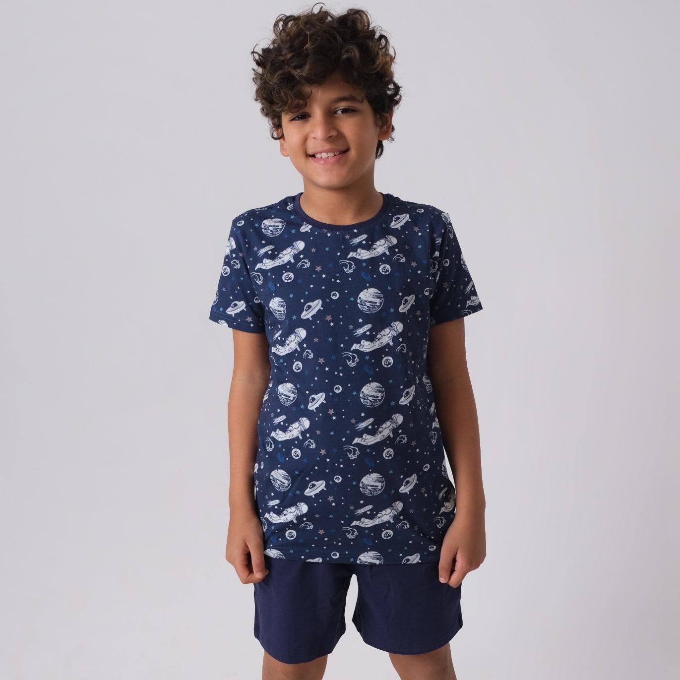 Outer Space Short-Sleeved Pajama - Ourkids - Ourkids