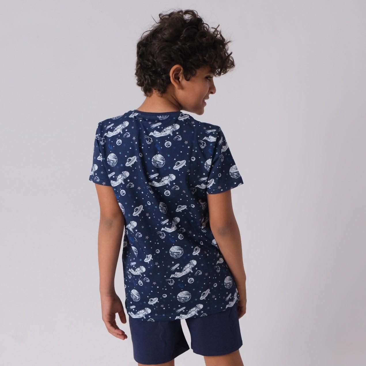 Outer Space Short-Sleeved Pajama - Ourkids - Ourkids