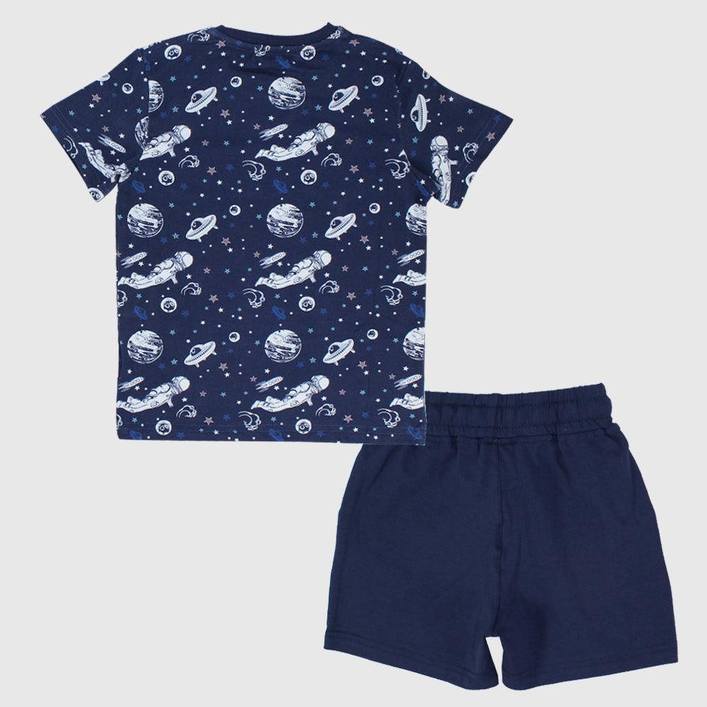 Outer Space Short-Sleeved Pajama - Ourkids - Ourkids