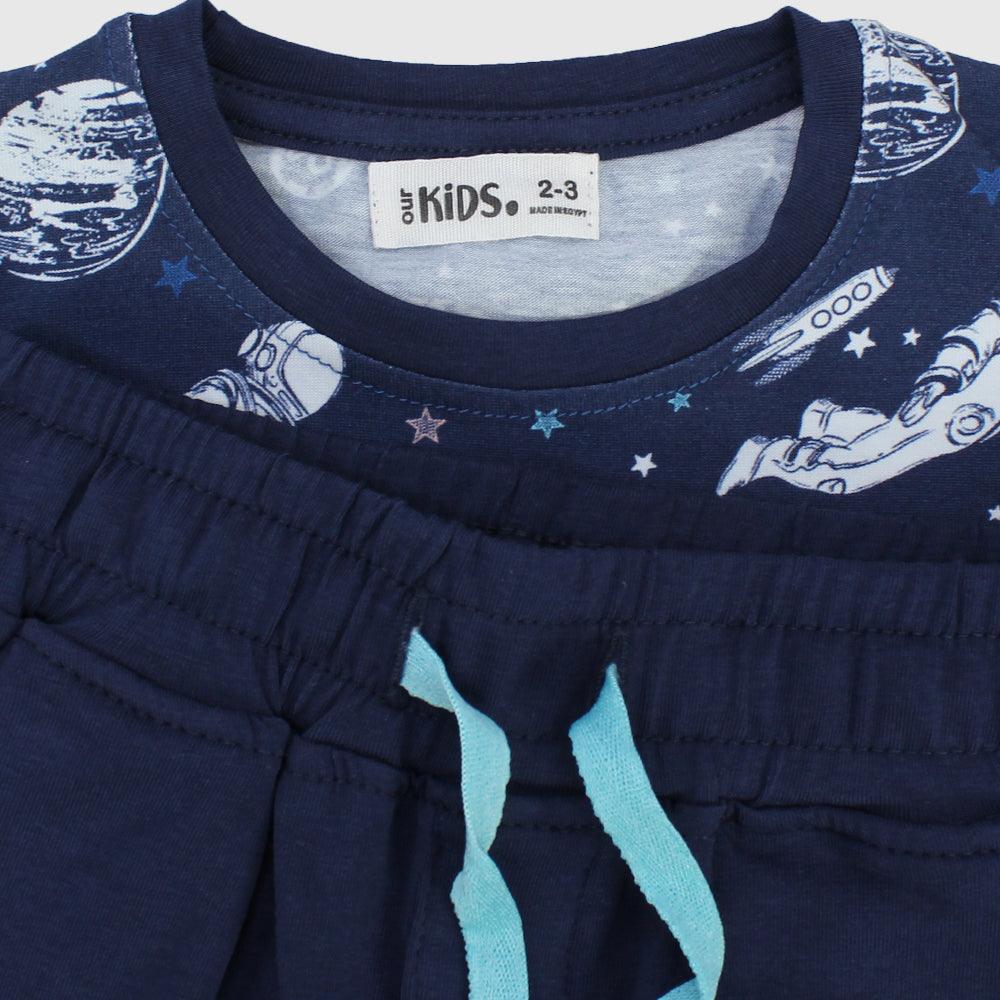 Outer Space Short-Sleeved Pajama - Ourkids - Ourkids