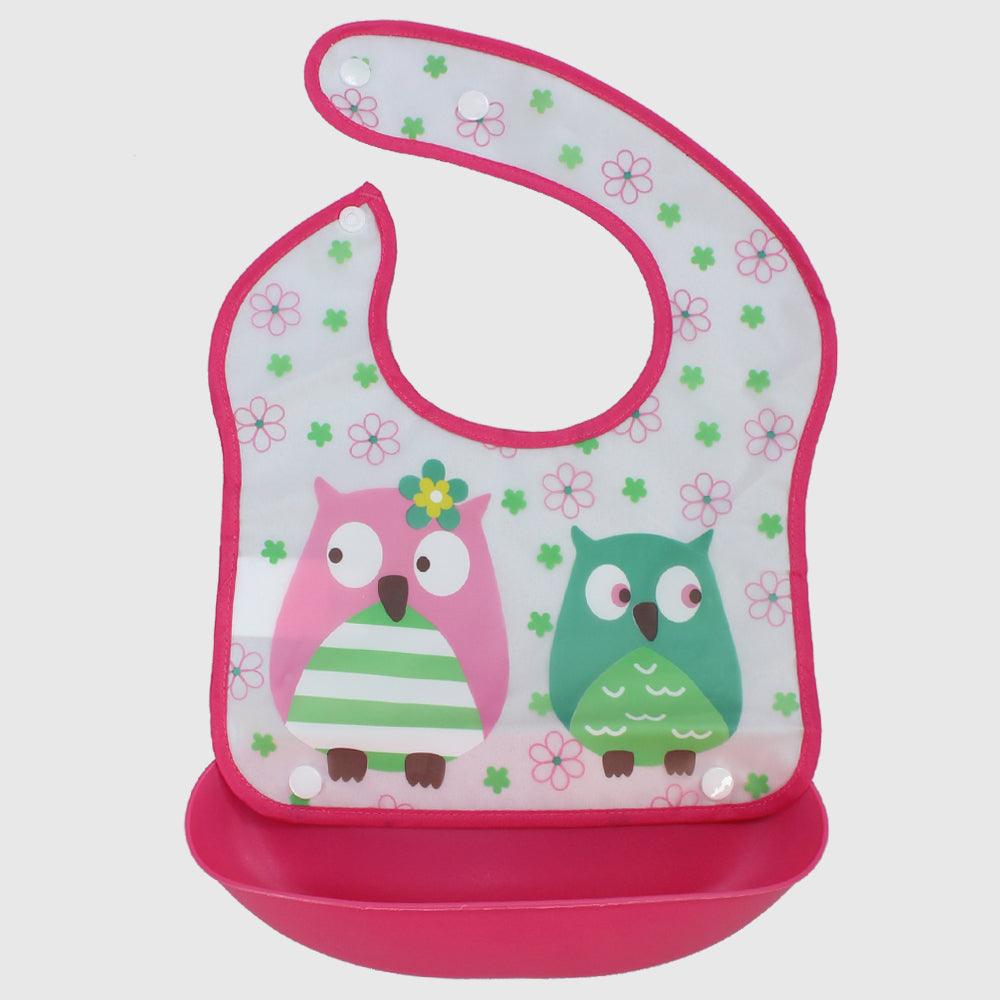 Owls Bib With Silicone Pocket - Ourkids - Bella Bambino