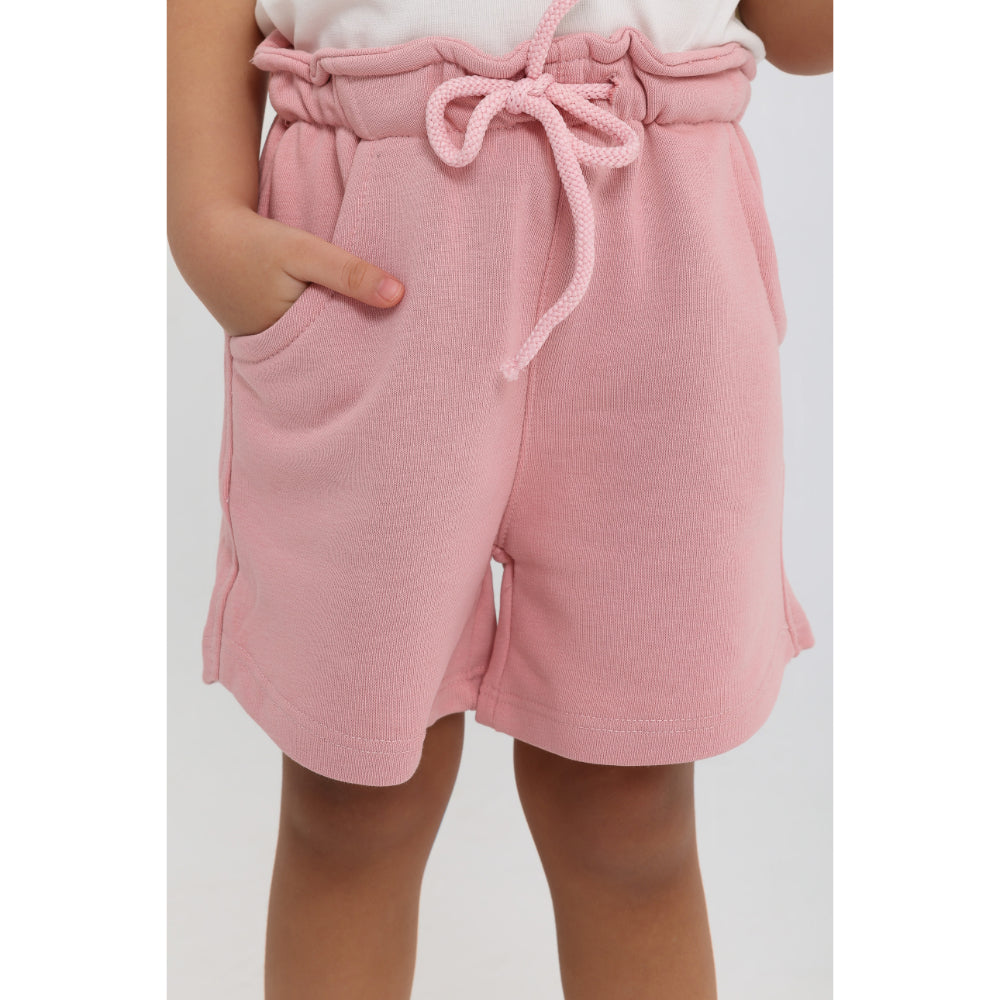 Unisex Baby Dusty Pink Cotton Shorts
