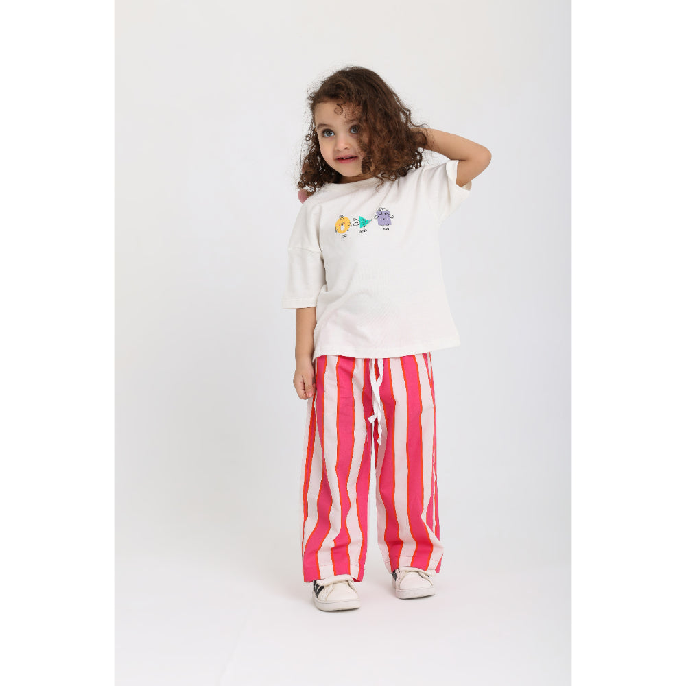 Unisex Baby Off-white "Circle Triangle Square" Cotton T-Shirt