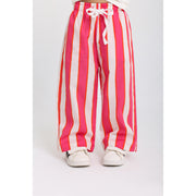 Baby Girls Cotton Pants – Fuchsia & Off-White