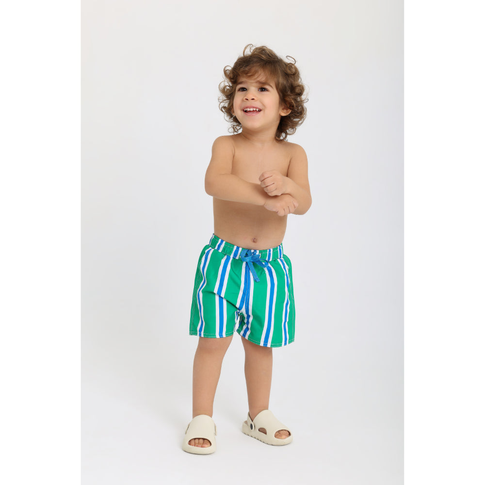 Baby Boys Swimsuit Short – Green & Blue