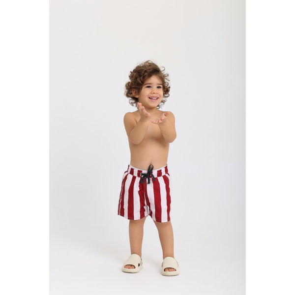 Baby Boys Swimsuit Short – Marron & White