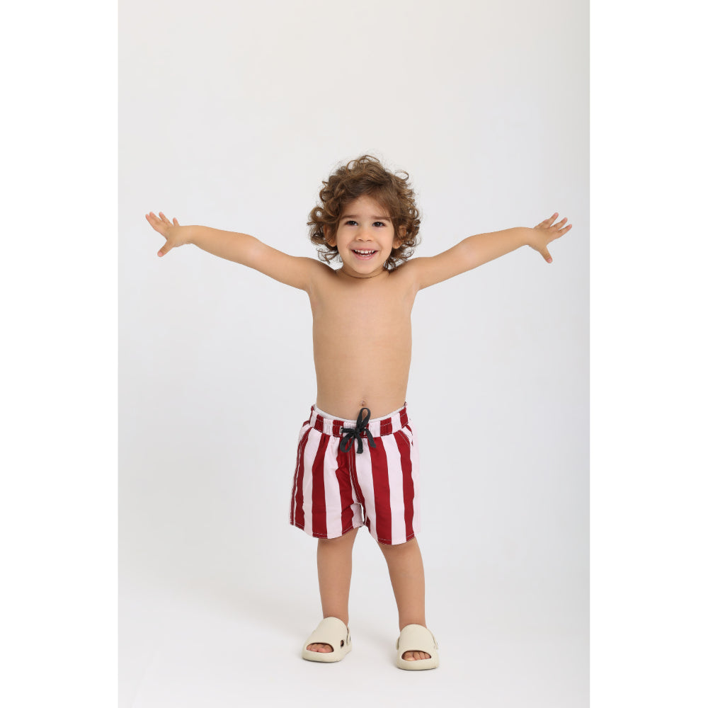 Baby Boys Swimsuit Short – Marron & White