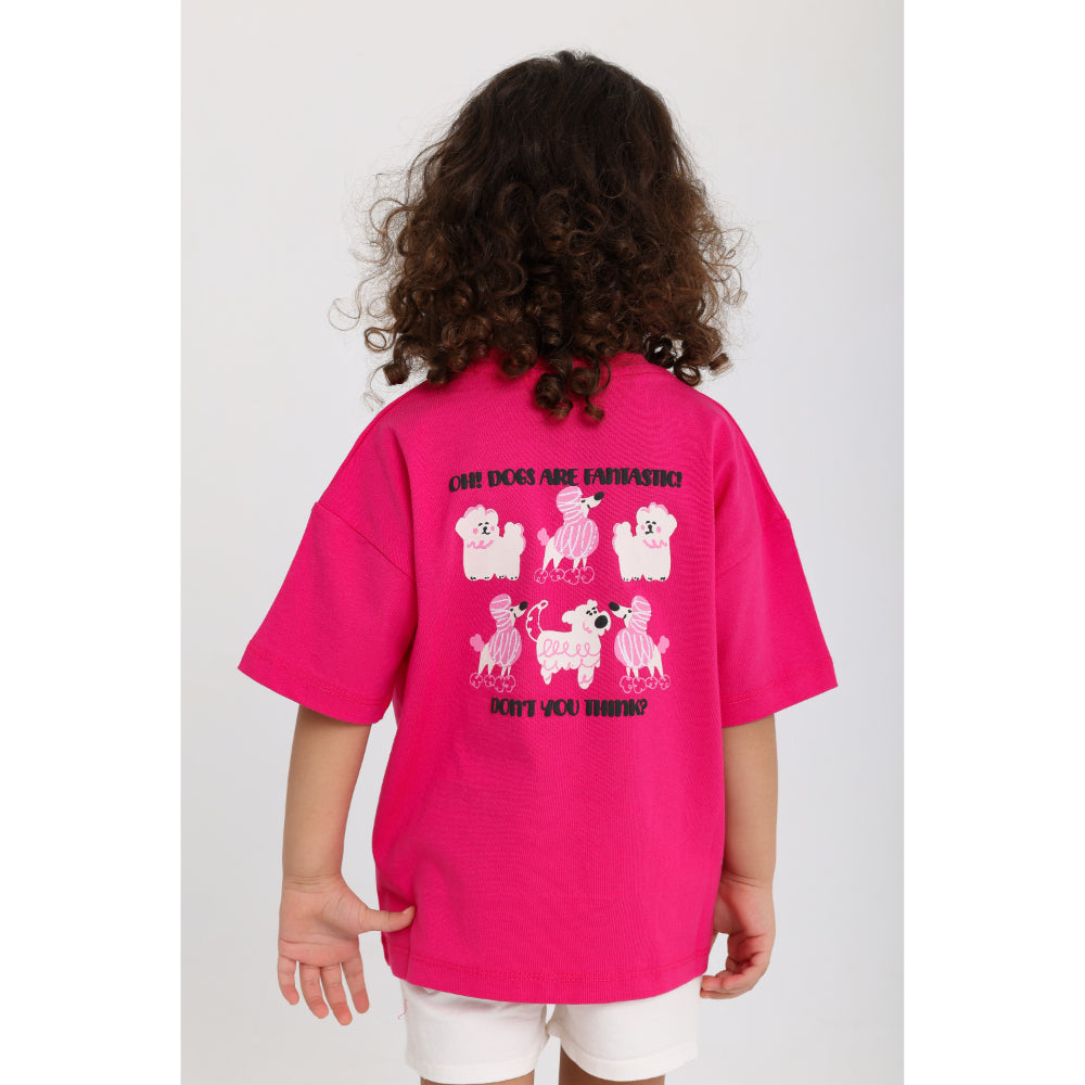 Unisex Baby Fuchsia "Don’t You Think" Cotton T-Shirt - Clothing - Playmore