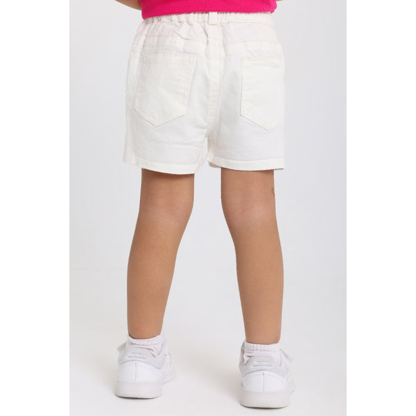 Unisex Baby Gabardine Shorts – Off-white