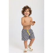 Baby Boys Swimsuit Short – Black & White Squares