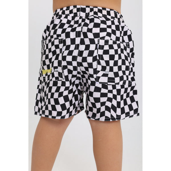 Baby Boys Swimsuit Short – Black & White Squares