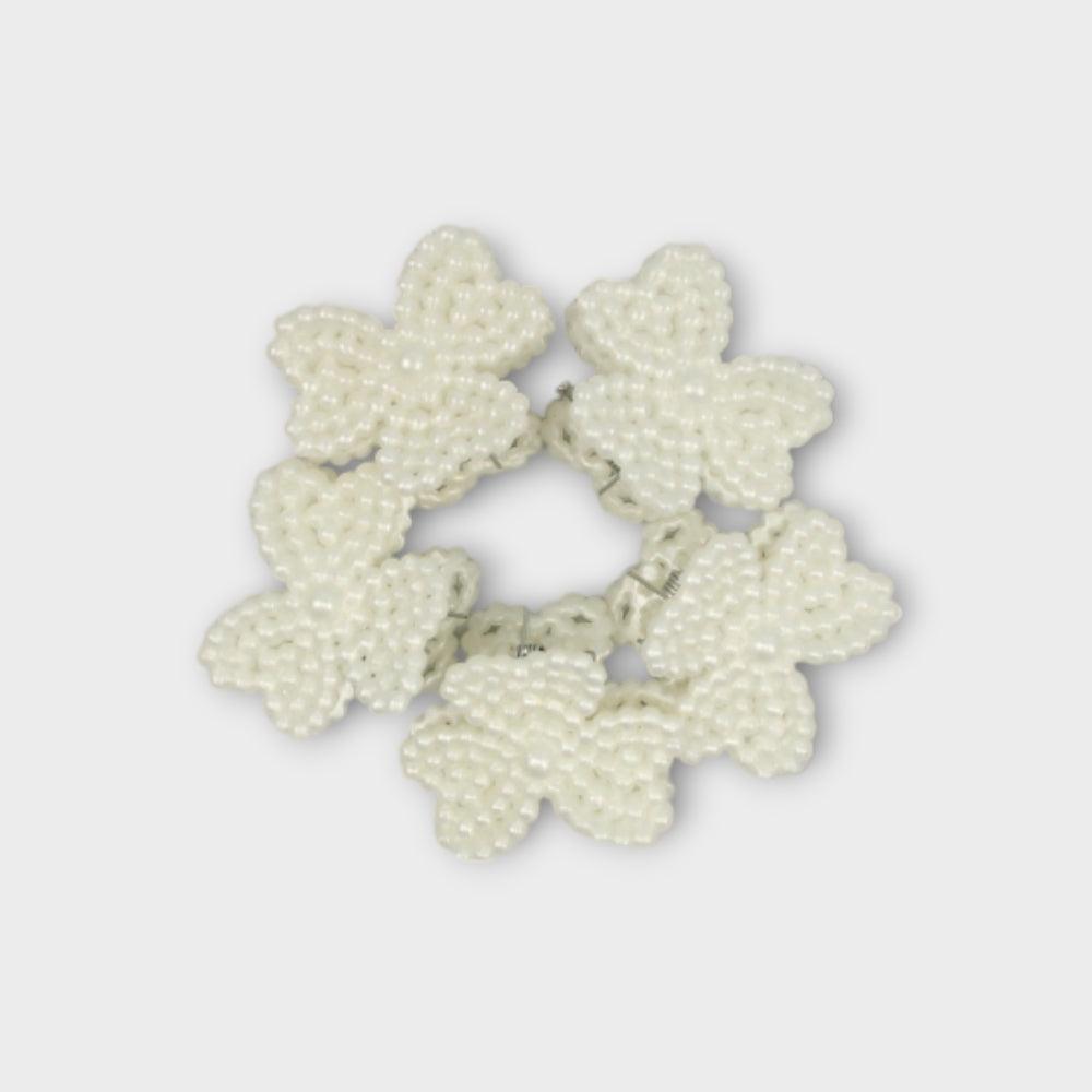 Pack Of White Flower Hair Clips - Ourkids - TWK