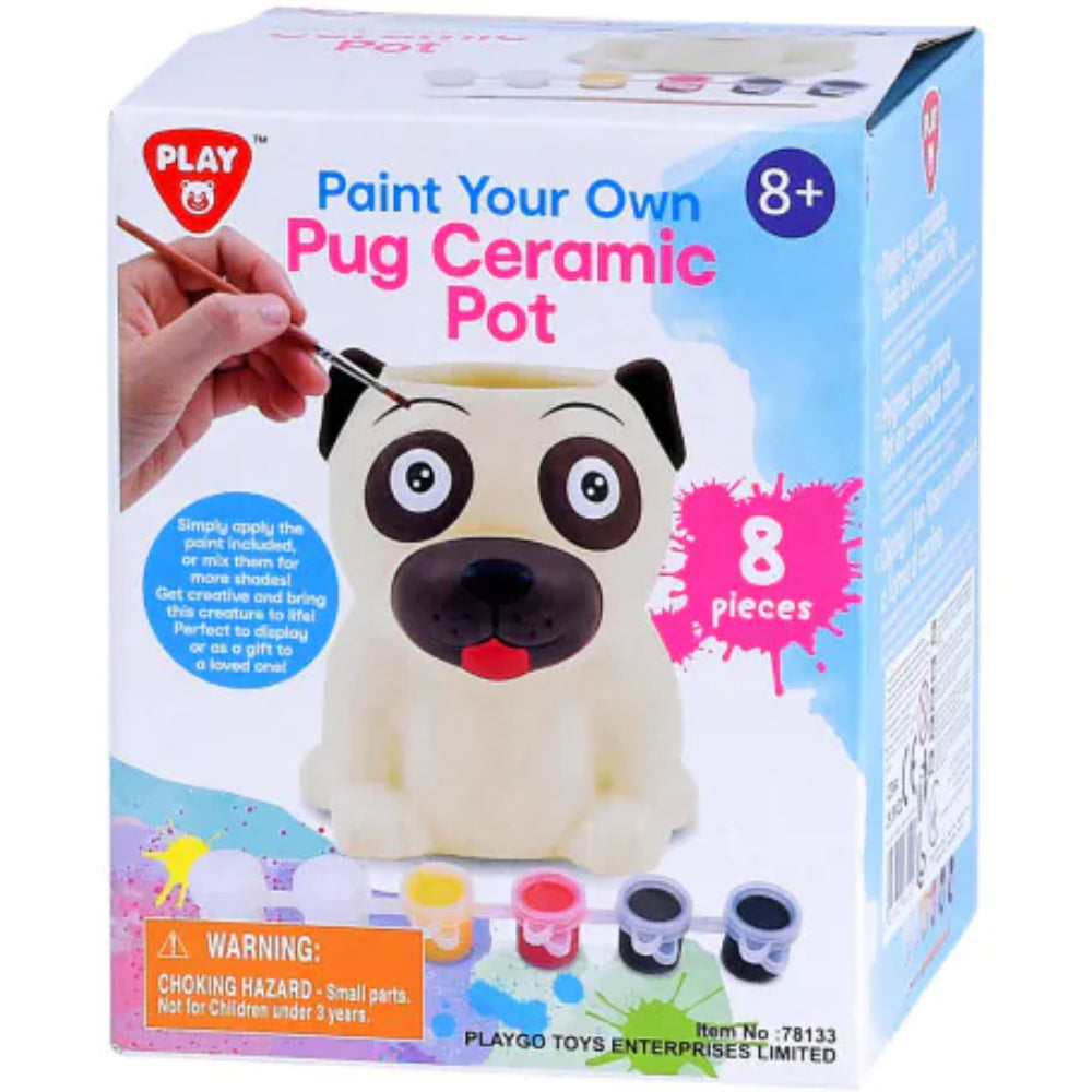 PlayGo Paint Your Own Pug Ceramic Pot