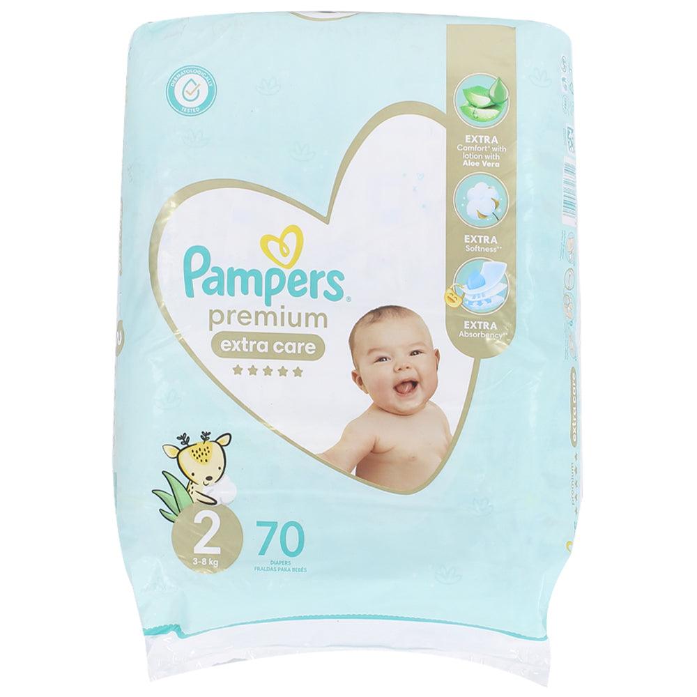 Pampers Premium Extra Care Diapers - Size 2 - 3-8 KG - 70 Diapers - Ourkids - Pampers