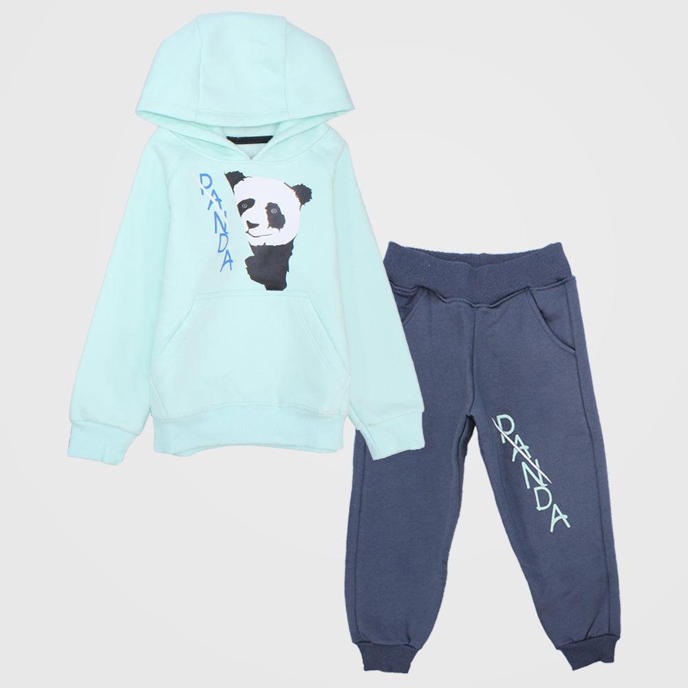 Panda Long-Sleeved Fleeced Hooded Pajama - Ourkids - Rosso