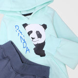 Panda Long-Sleeved Fleeced Hooded Pajama - Ourkids - Rosso