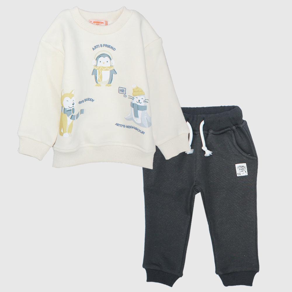 Penguin 2-Piece Fleeced Outfit Set - Ourkids - Quokka