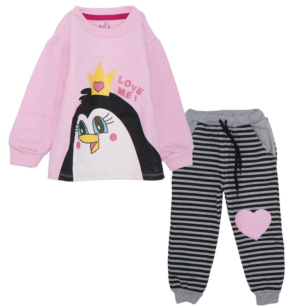 Penguin Queen Long-Sleeved Fleeced Pajama - Ourkids - JOKY