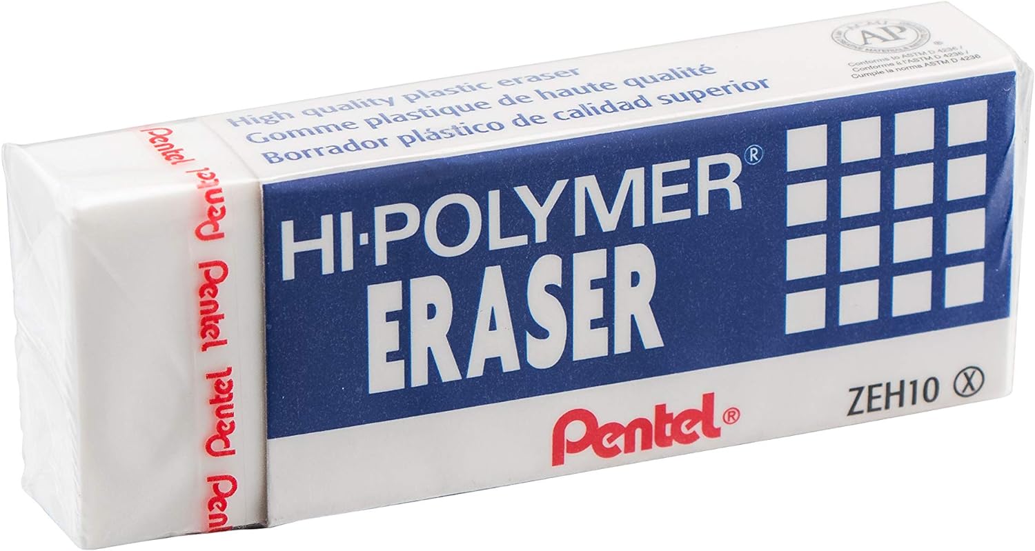 Pentel Hi-Polymer Erasers, White, Pack Of 4 - Ourkids - OKO