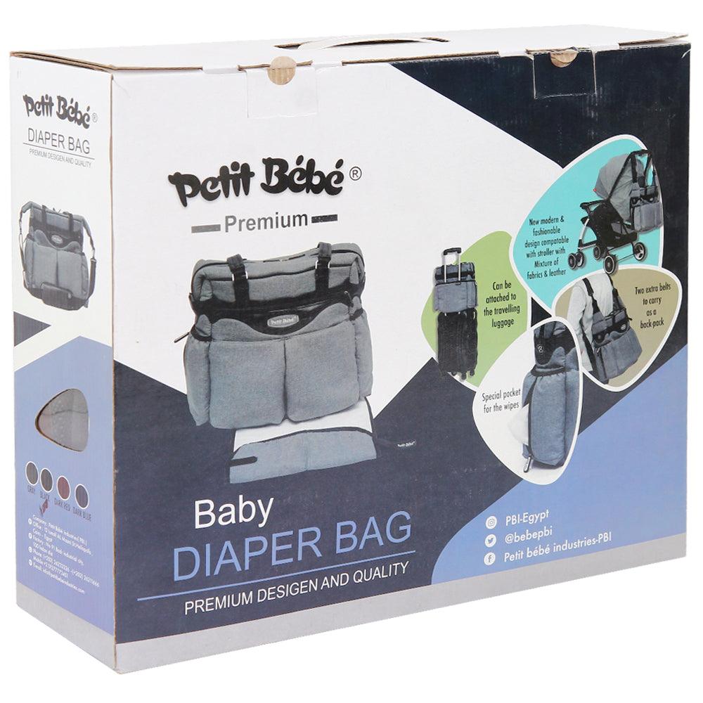 Petit Bebe Premium Diaper Bag - Black - Ourkids - Petit Bebe