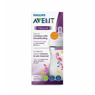 Philips Avent Natural Feeding Bottle Flamingo, 260ml - Ourkids - Philips Avent
