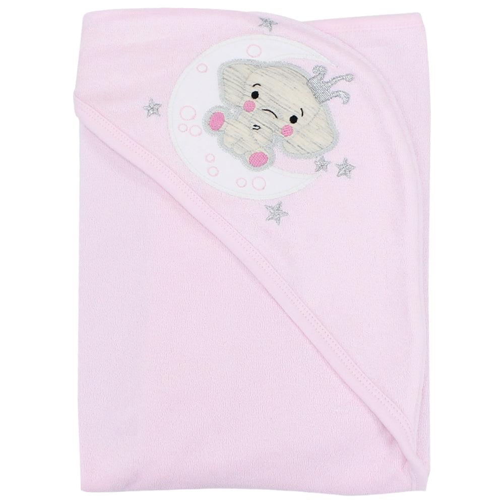 Pink Baby Hooded Towel (Baby Elephant) - Ourkids - Al Sayad