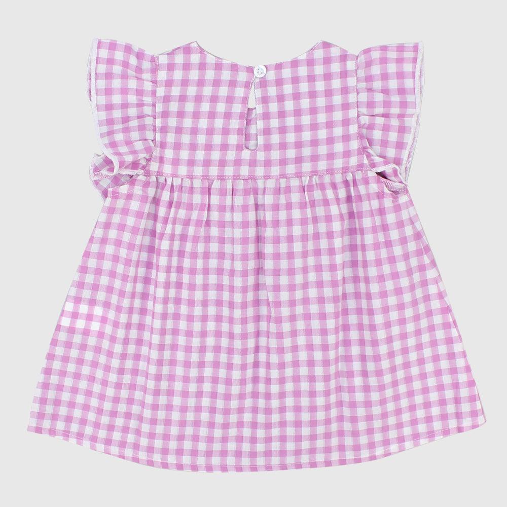 Pink Checkered Sleeveless Dress - Ourkids - Pompelo