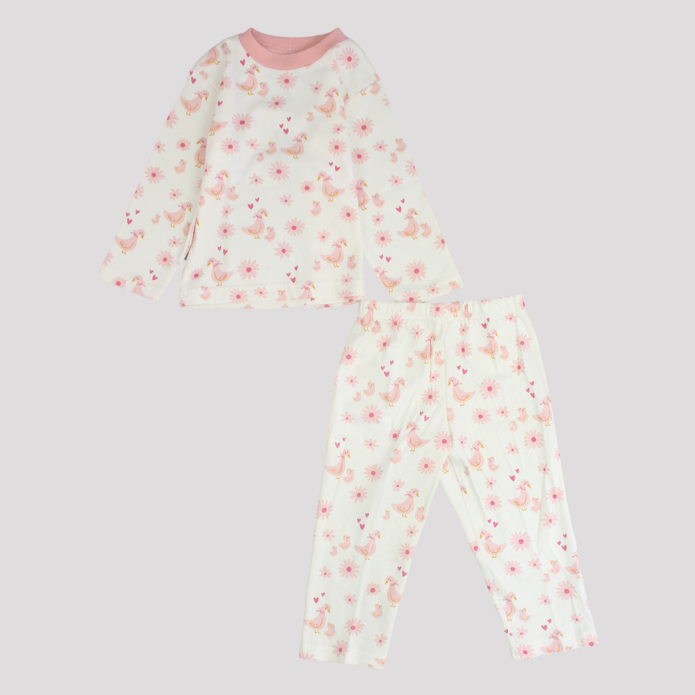 Pink Ducks Long-Sleeved Pajama - Ourkids - Al Sayad