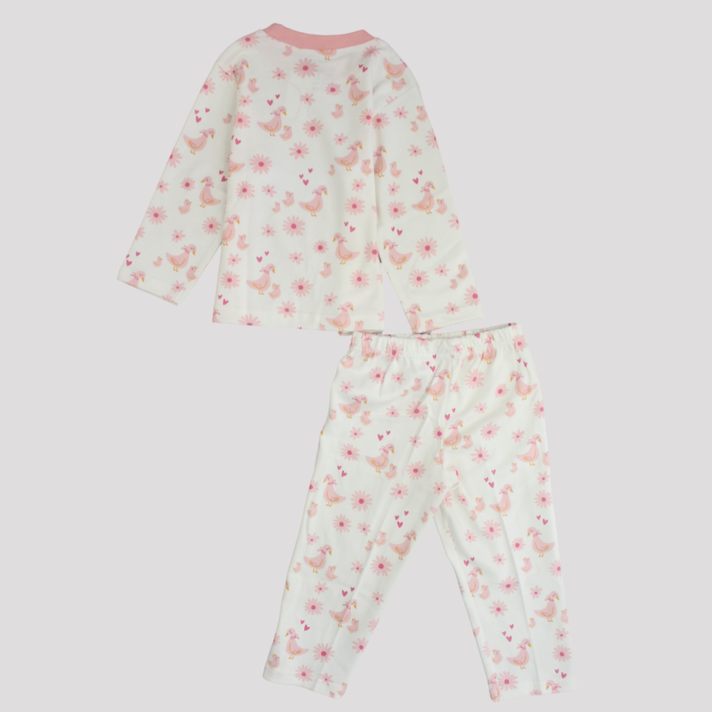 Pink Ducks Long-Sleeved Pajama - Ourkids - Al Sayad