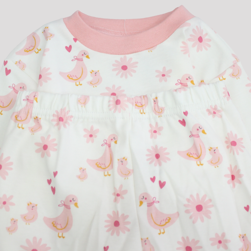 Pink Ducks Long-Sleeved Pajama - Ourkids - Al Sayad