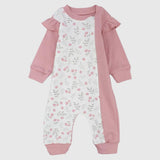 Pink Flowers Long-Sleeved Footless Onesie - Ourkids - Berceau