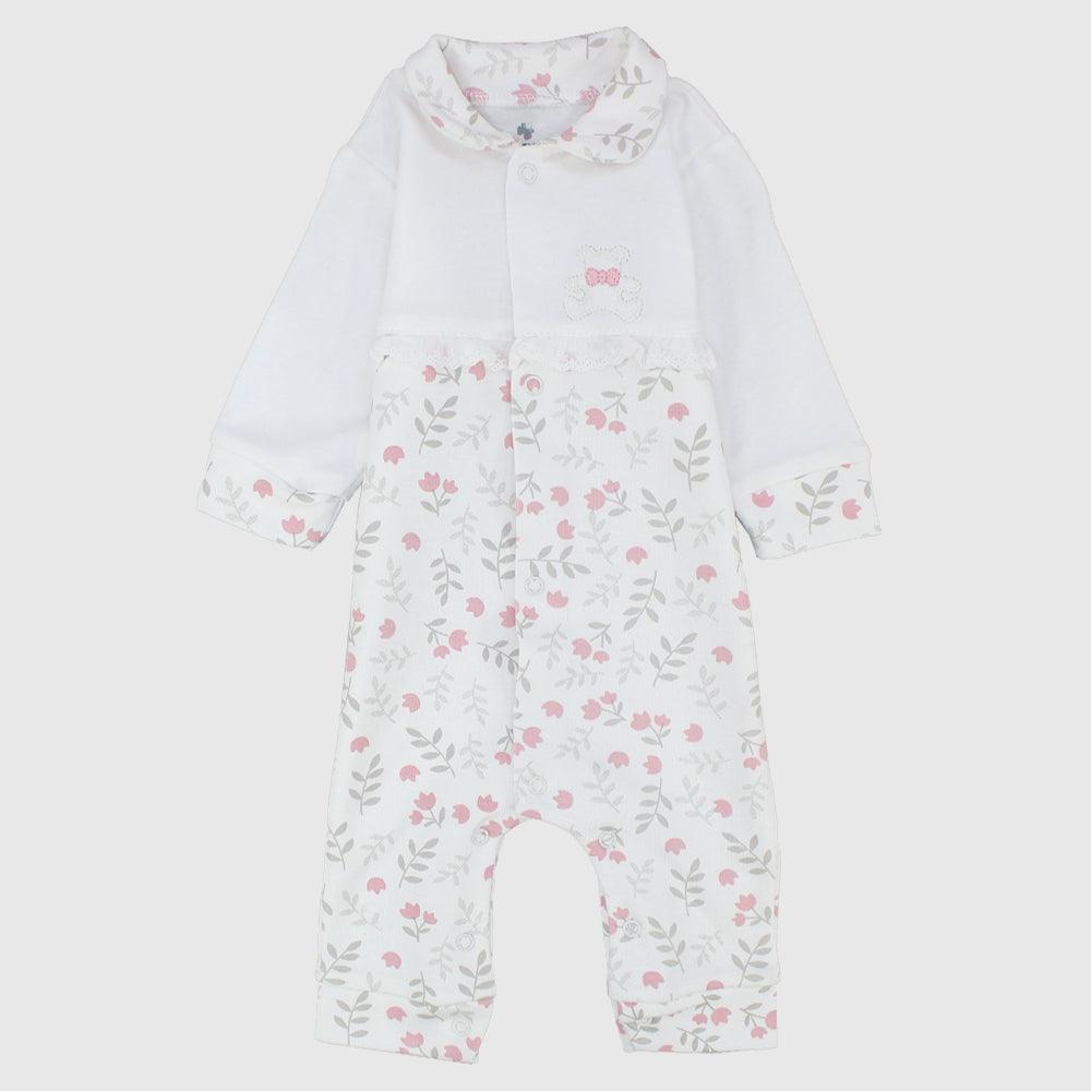 Pink Flowers Long-Sleeved Footless Onesie - Ourkids - Berceau