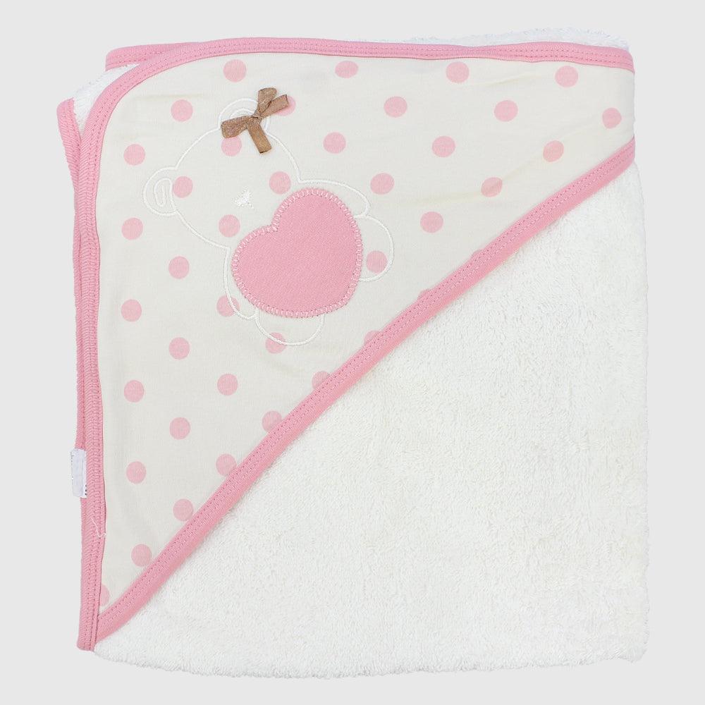 Pink Heart Baby Hooded Towel - Ourkids - Bumber