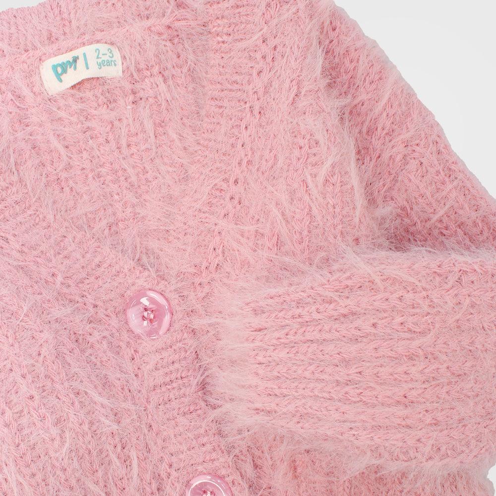 Pink Long-Sleeved Knit Jacket - Ourkids - Playmore