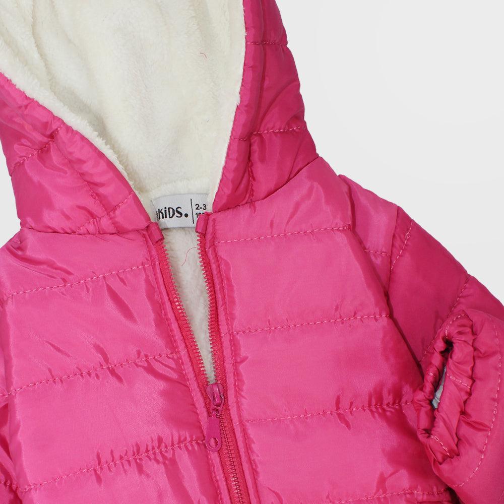 Pink Long-Sleeved Waterproof Hooded Jacket - Ourkids - Ourkids