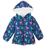 Pink Swans Long-Sleeved Waterproof Hooded Jacket - Ourkids - Ourkids