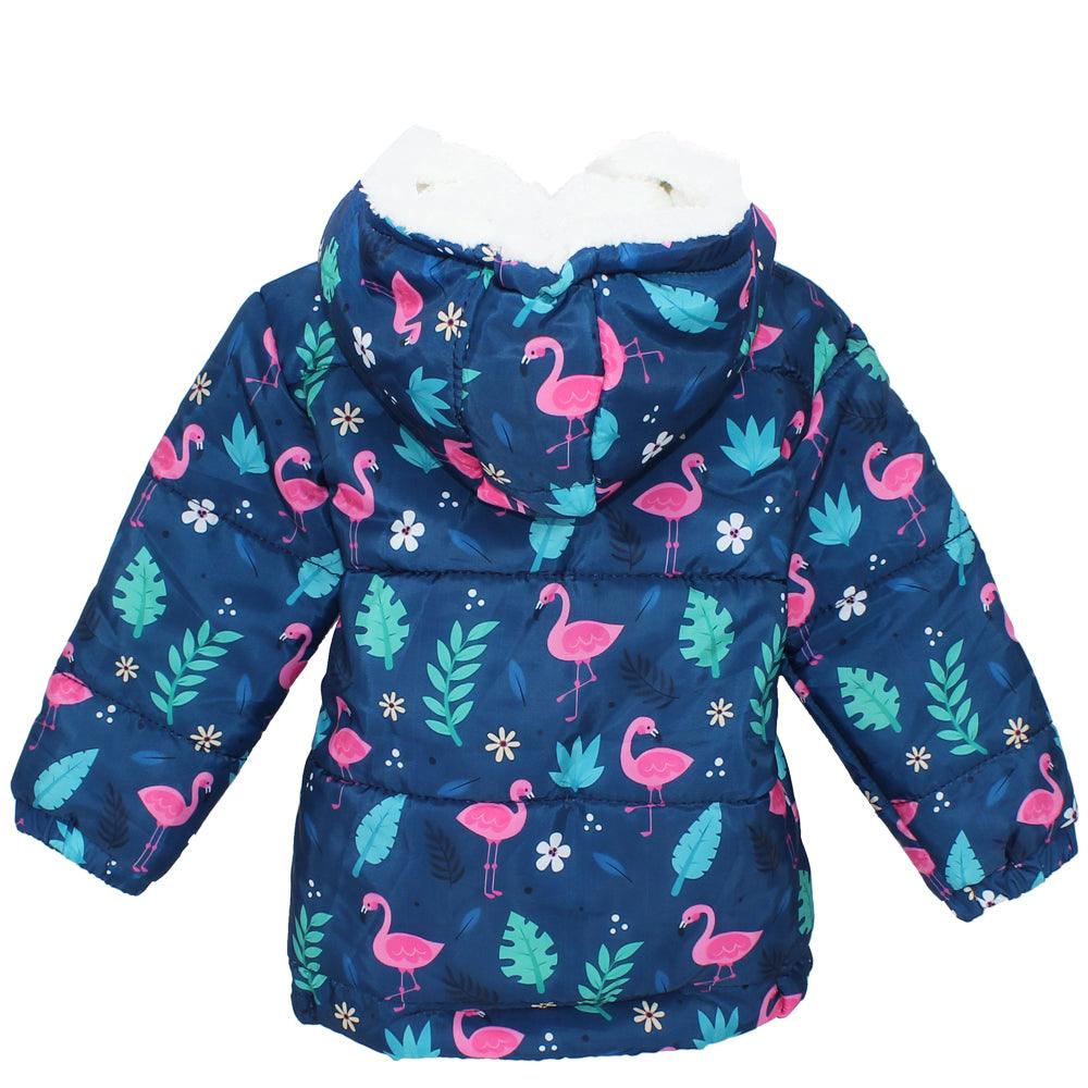 Pink Swans Long-Sleeved Waterproof Hooded Jacket - Ourkids - Ourkids